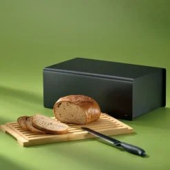 KELA | Kiril | chlebak, metal/bambus, 38 x 23 x 16 cm