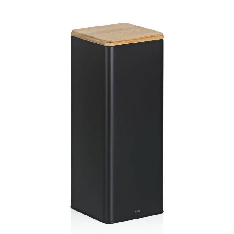 KELA | Kiril | pojemnik kuchenny, metal/bambus, 3,0 l, 11,5 x 11,5 x 28,5 cm