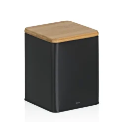KELA | Kiril | pojemnik kuchenny, metal/bambus, 1,4 l, 11,5 x 11,5 x 14,5 cm