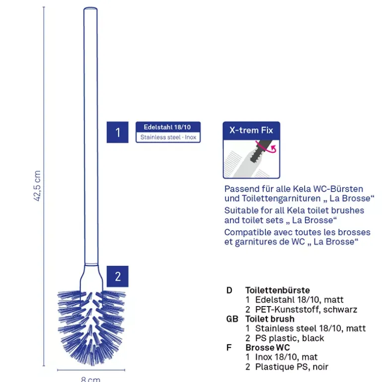 KELA | La Brosse | szczotka do WC, śred. 8 cm, czarna