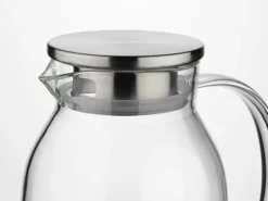 KELA LUNA Dzbanek z pokrywką 1,2 l / szkło borokrzemowe + stal nierdzewna