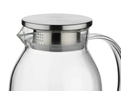 KELA LUNA Dzbanek z pokrywką 1,2 l / szkło borokrzemowe + stal nierdzewna
