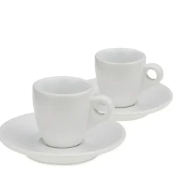 KELA | Mattia | filiżanki do espresso ze spodkami, 2 szt., ceramika, 0,05 l, śred. 12 x 6,5 cm, białe