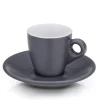 KELA | Mattia | filiżanki do espresso ze spodkami, 2 szt., ceramika, 0,05 l, śred. 12 x 6,5 cm, szare