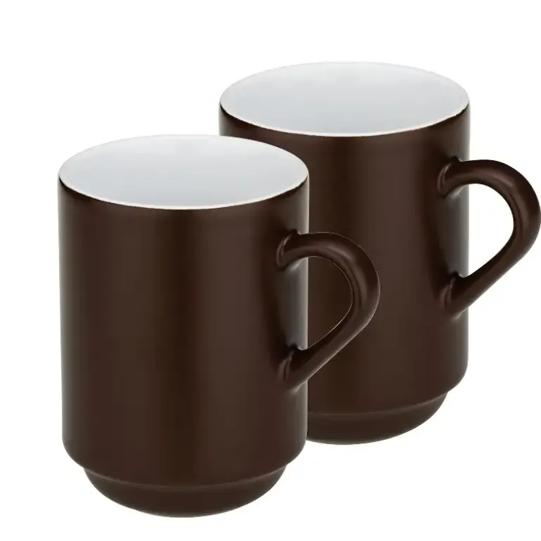 KELA MATTIA Kubki ceramiczne 0,3 l. / 2 szt. / brązowe / FreeForm