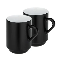 KELA MATTIA Kubki ceramiczne 0,3 l. / 2 szt. / czarne / FreeForm