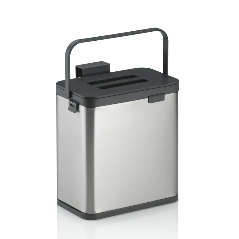 KELA | Plata | kosz na odpady organiczne, stal nierdzewna/tworzywo sztuczne, 2,1 l, 20,5 x 13 x 21 cm