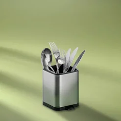 KELA | Plata | ociekacz na sztućce, stal nierdzewna/tworzywo sztuczne, 11,5 x 10 x 12,5 cm