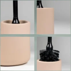 KELA | Sana | zestaw do WC, ceramika gumowana/tworzywo sztuczne, śred. 10 x 45 cm, beżowy