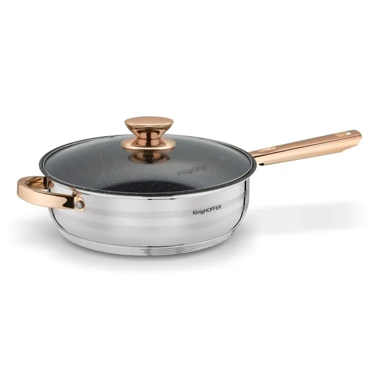 KönigHOFFER BARI ROSE GOLD Komplet garnków ze stali nierdzewnej 12 elementów / indukcja