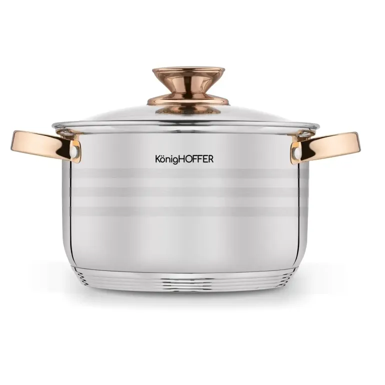 KönigHOFFER BARI ROSE GOLD Komplet garnków ze stali nierdzewnej 12 elementów / indukcja