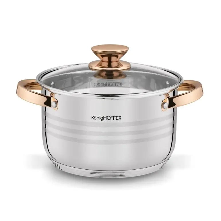 KönigHOFFER BARI ROSE GOLD Komplet garnków ze stali nierdzewnej 12 elementów / indukcja