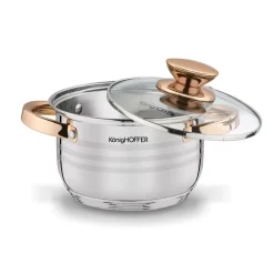 KönigHOFFER BARI ROSE GOLD Komplet garnków ze stali nierdzewnej 12 elementów / indukcja