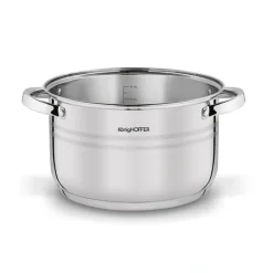 KönigHOFFER BARI SILVER Komplet garnków z pokrywkami + patelnia głęboka 8 el / stal nierdzewna