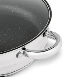 KönigHOFFER BARI SILVER Komplet garnków z pokrywkami + patelnia głęboka 8 el / stal nierdzewna