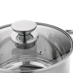 KönigHOFFER BARI SILVER Komplet garnków z pokrywkami + patelnia głęboka 8 el / stal nierdzewna