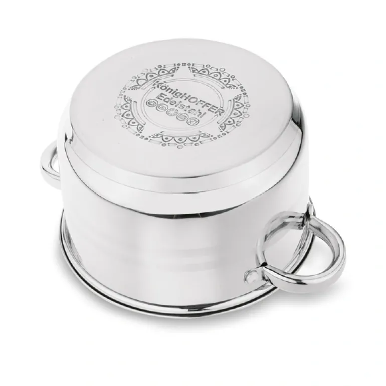 KönigHOFFER | BARI SILVER Komplet garnków całostalowych z pokrywkami 6 el