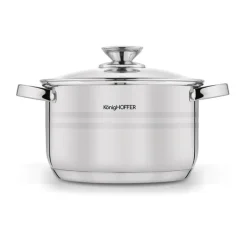 KönigHOFFER | BARI SILVER Komplet garnków całostalowych z pokrywkami 6 el