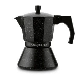 KÖNIGHOFFER BLACK GRANITE MARBLE Kawiarka do espresso 300 ml / aluminium