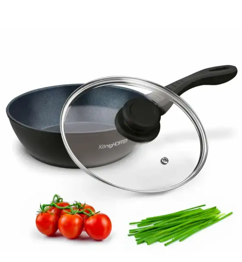 KönigHOFFER CORVOS Patelnia głęboka z pokrywką 28 cm / aluminium / indukcja