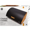 KÖNIGHOFFER COSMIC Chlebak czarny z otwieraną pokrywą 35 cm / drewno bambusowe
