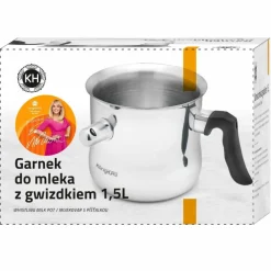 KönigHOFFER Garnek do gotowania mleka 1,5 l z gwizdkiem / stal nierdzewna