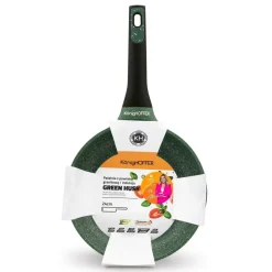KönigHOFFER GREEN HUSK Patelnia granitowa 24 cm + pokrywka uniwersalna TADAR / indukcja