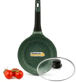 KönigHOFFER GREEN HUSK Patelnia granitowa 20 cm + pokrywka szklana TADAR / indukcja