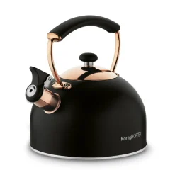KönigHOFFER | MORENA Czajnik tradycyjny z gwizdkiem 2,3 l rose gold / czarny