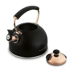 KönigHOFFER | MORENA Czajnik tradycyjny z gwizdkiem 2,3 l rose gold / czarny