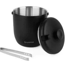 KönigHOFFER ORIS BLACK Wiaderko do lodu 2,8 L ze szczypcami / stal nierdzewna