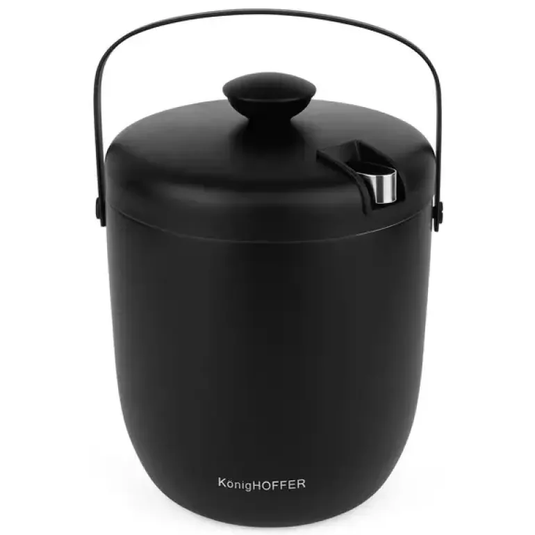 KönigHOFFER ORIS BLACK Wiaderko do lodu 2,8 L ze szczypcami / stal nierdzewna
