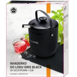 KönigHOFFER ORIS BLACK Wiaderko do lodu 2,8 L ze szczypcami / stal nierdzewna