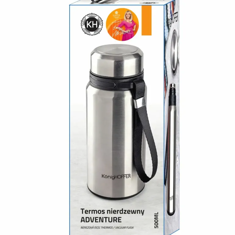 KonigHOFFER ADVENTURE Termos próżniowy ze stali nierdzewnej z sitkiem 500 ml