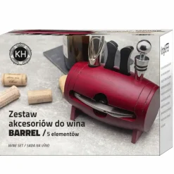 KONIGHOFFER BARREL ZESTAW DO WINA 5 ELEM. DREWNIANY STOJAK