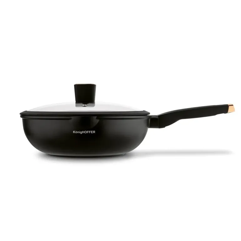 KONIGHOFFER BLACK ROSE PATELNIA WOK 30 CM Z POKRYWKĄ / INDUKCJA