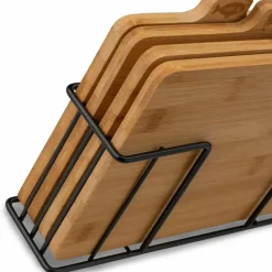 KONIGHOFFER CEDAR Zestaw 4 desek do krojenia ze stojakiem 29x21x7 cm / drewno bambusowe