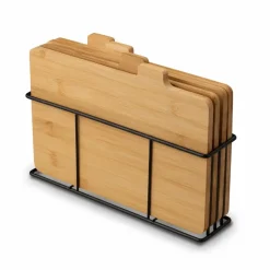 KONIGHOFFER CEDAR Zestaw 4 desek do krojenia ze stojakiem 29x21x7 cm / drewno bambusowe