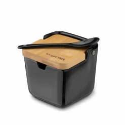 KONIGHOFFER CERAMIC Cukiernica 270 ml z bambusową pokrywką + łyżeczka / czarna