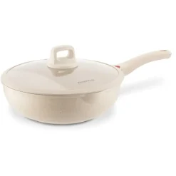 KONIGHOFFER CREAMY MARBLE PATELNIA WOK 30 CM Z POKRYWKĄ / INDUKCJA