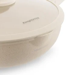 KONIGHOFFER CREAMY MARBLE PATELNIA WOK 30 CM Z POKRYWKĄ / INDUKCJA