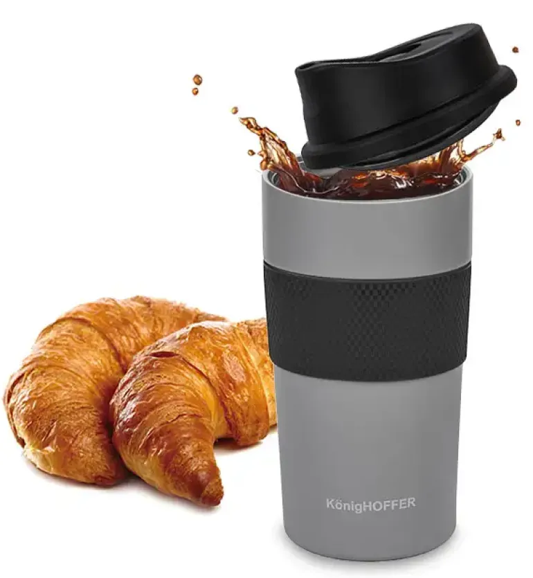 KonigHOFFER ELLIOT Kubek termiczny 440 ml / szary / stal nierdzewna