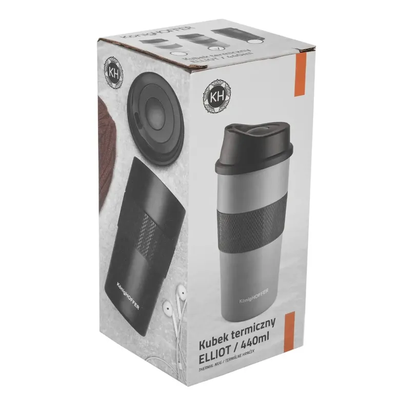 KonigHOFFER ELLIOT Kubek termiczny 440 ml / szary / stal nierdzewna