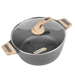 KonigHOFFER FEGATO Garnek granitowy z pokrywką 6,2 L / Greblon C3 Granite