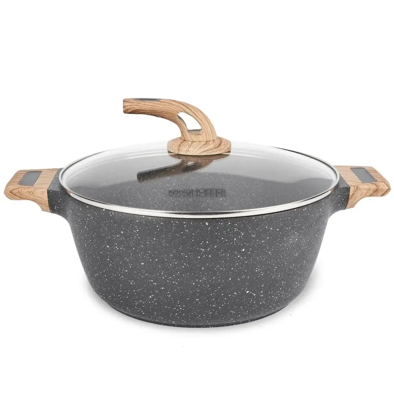 KonigHOFFER FEGATO Garnek granitowy z pokrywką 6,2 L / Greblon C3 Granite