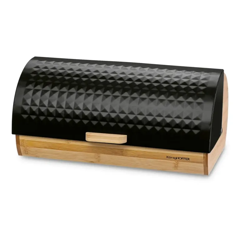 KONIGHOFFER GEOMETRIC CHLEBAK BAMBUSOWY CZARNY 36X25X16,8CM