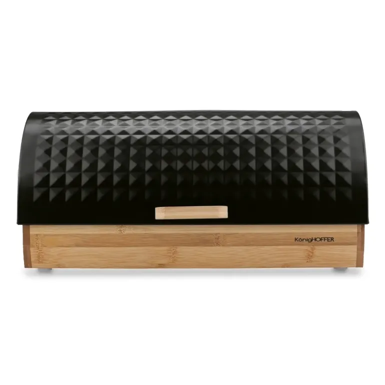 KONIGHOFFER GEOMETRIC CHLEBAK BAMBUSOWY CZARNY 36X25X16,8CM