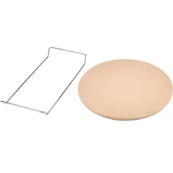 KONIGHOFFER Kamień do pieczenia pizzy 33 cm ze stojakiem + nóż do pizzy / kamień + stal nierdzewna