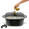 KONIGHOFFER KINGSTONE GARNEK CERAMICZNY 28 CM KWADRATOWY Z AROMATYZEREM I 2 NAKŁADKI