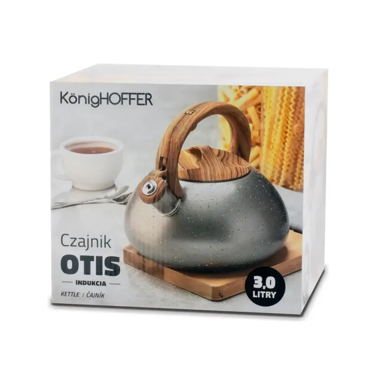 KONIGHOFFER OTIS CZAJNIK ZE STALI NIERDZEWNEJ 3 L GREY MARBLE INDUKCJA